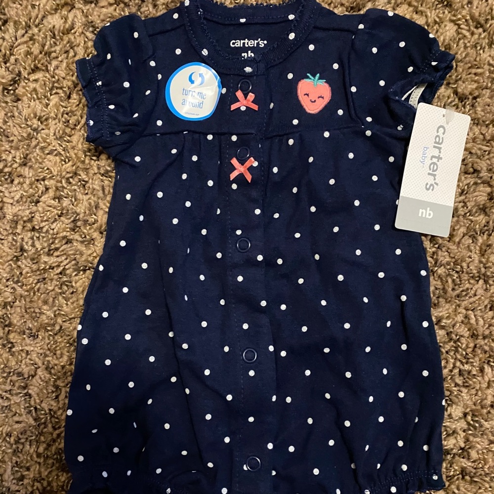 Strawberry bubble romper NWT